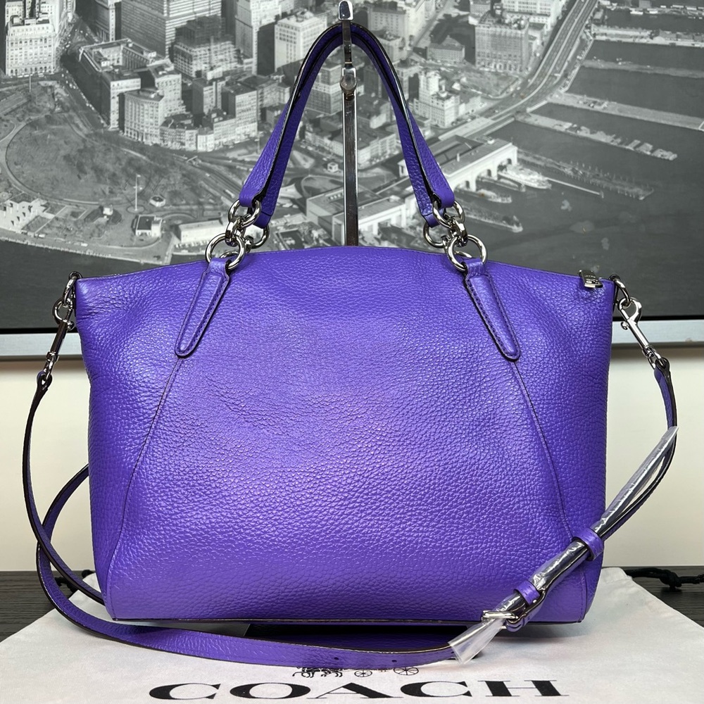 Coach Purple Leather Tote Bag